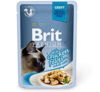 Вологий корм для котів Brit Premium pouch 85г філе курки в соусі