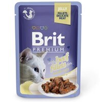 Вологий корм для котів Brit Premium pouch 85г філе яловичини в желе