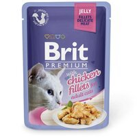 Вологий корм для котів Brit Premium pouch 85г філе курки в желе