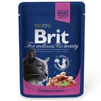 Влажный корм для котов Brit Premium pouch 100г лосось и форель