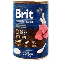 Консерва для собак Brit Premium 400г говядина с требухой