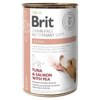 Консерва для собак Brit GF Veterinary Diets з хронічною нирковою недостатністю, тунець, лосось та горох 400г