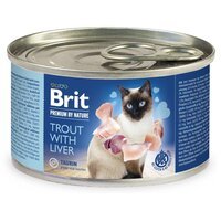 Вологий корм для котів Brit Premium by Nature 200г форель з печінкою