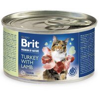 Вологий корм для котів Brit Premium by Nature 200г індичка з ягням