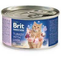 Вологий корм для котів Brit Premium by Nature 200г індичка з печінкою