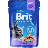 Вологий корм для котів Brit Premium pouch 100г тріска