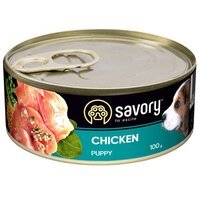 Вологий корм для цуценят Savory з куркою 100г