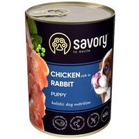 Вологий корм для цуценят Savory з кроликом 400г