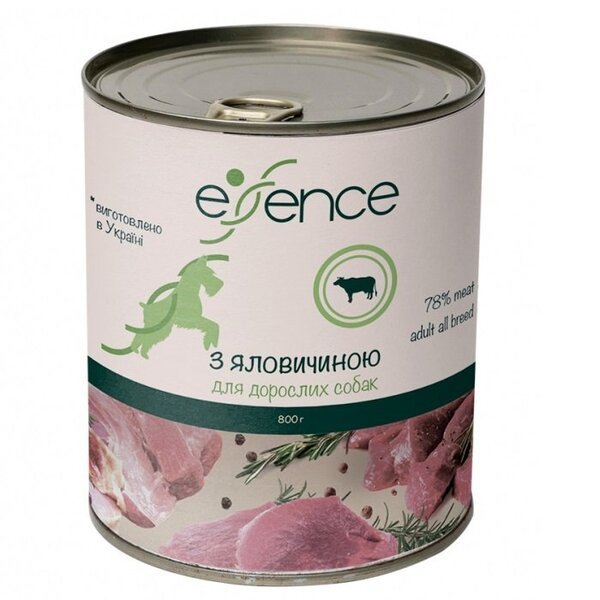 

Влажный корм для взрослых собак Essence с говядиной, 800г
