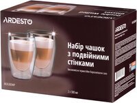 Набір чашок Ardesto з подвійними стінками, 300 мл, 2 шт. (AR2630DWP)