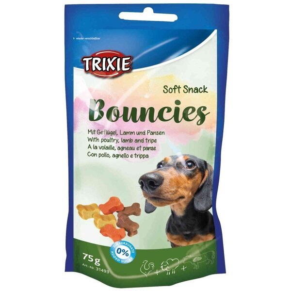 Лакомство для собак Trixie - Bouncies микс ягнёнок, птица и желудок 75 г