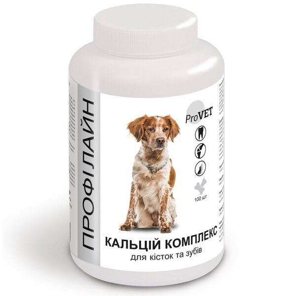 

КАЛЬЦИЙ КОМПЛЕКС для костей и зубов ProVET Профилайн для собак, 100 табл