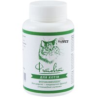 Фітокомплекс для шерсті + покращення функції сечовивідної системи ProVET Фітовіт для котів, 100 табл