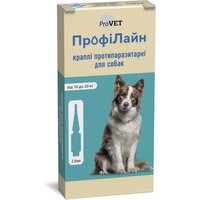 Краплі від бліх та кліщів ProVET ПрофіЛайн для собак вагою 10-20 кг, 4 піпетки по 2,0 мл