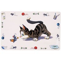 Килимок під миски Trixie для собак та кішок Comic Cat 44 x 28 см