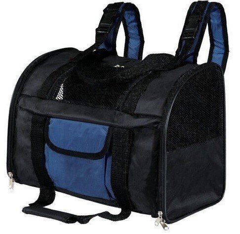 Рюкзак-переноска для собак та кішок Trixie TBag 42 х 29 x 21 см до 8 кг Чорний з синімфото