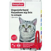 Ошейник для кошек Beaphar от блох и клещей 35см Красный