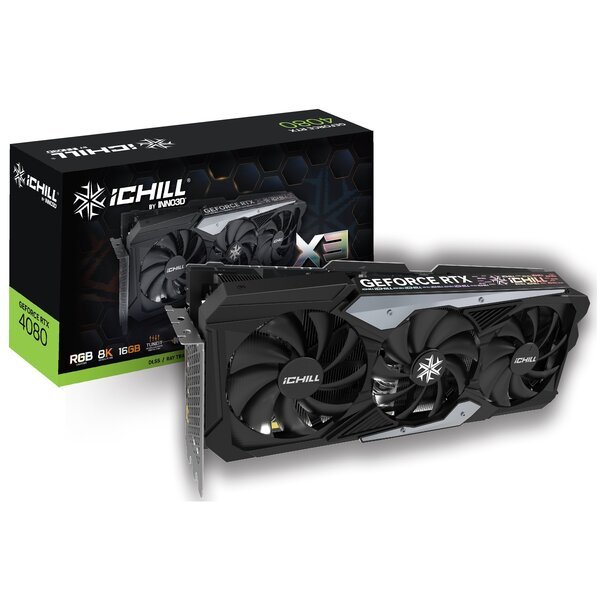 

Видеокарта INNO3D GeForce RTX 4080 16GB GDDR6X ICHILL X3