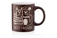 Чашка Ardesto Best friends, 330 мл, коричнева, кераміка (AR3471BR)