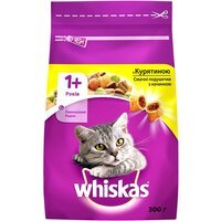 Сухий корм для дорослих кішок Whiskasas з куркою 300г