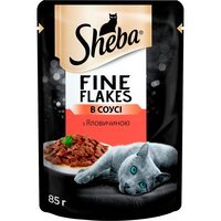 Вологий корм для котів Sheba з яловичиною у соусі Fine Flakes 85г