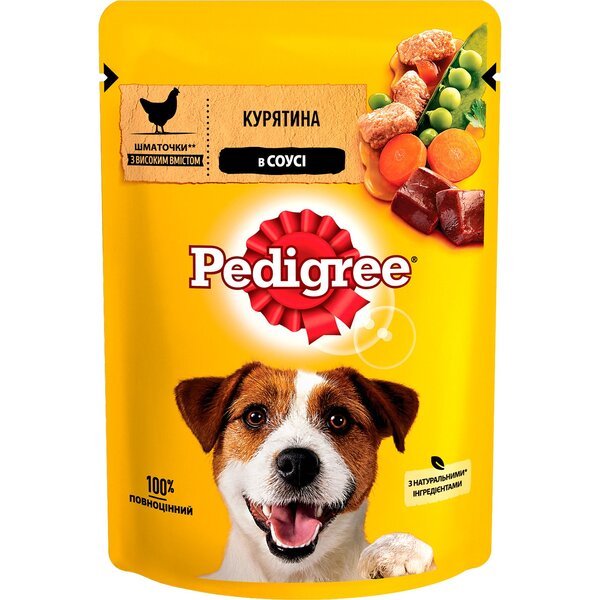 

Влажный корм для взрослых собак Pedigree с курятиной в соусе 100г