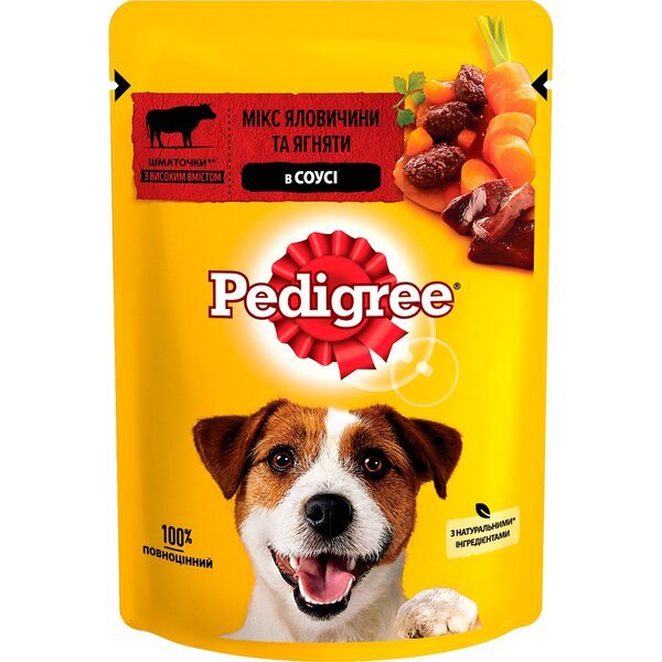 

Влажный корм для взрослых собак Pedigree с говядиной и ягненком в соусе 100г