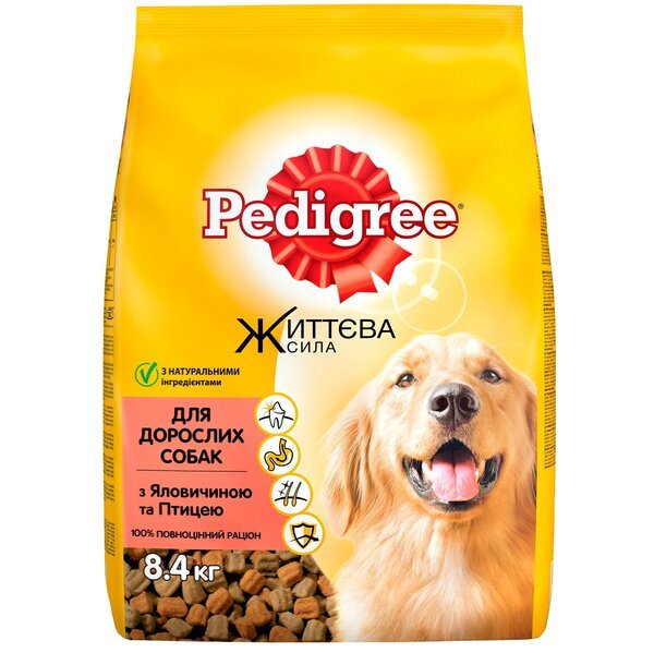 

Сухой корм для взрослых собак Pedigree Говядина и птица 8.4 кг