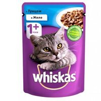 Влажный корм для котов Whiskas с тунцом в желе 85г