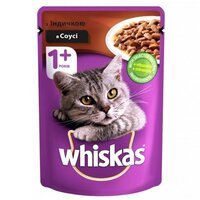 Вологий корм для котів Whiskas з індичкою в соусі 85г