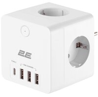 Сетевой адаптер 2E 4XSchuko 3*USB-A, 1*USB-C, white (2E-AD431WH)
