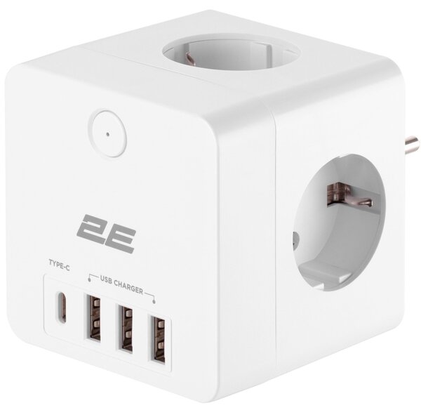

Сетевой адаптер 2E 4XSchuko 3*USB-A, 1*USB-C, white (2E-AD431WH)