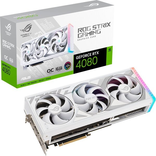 

Видеокарта ASUS GeForce RTX 4080 16GB GDDR6X GAMING OC WHITE ROG STRIX RTX4080 O16G WHITE (90YV0IC3-M0NA00)