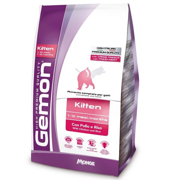 

Сухой корм для котят Gemon Cat Kitten курица с рисом 1,5 кг