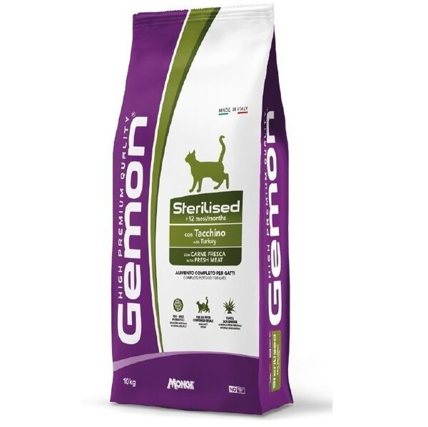 

Сухой корм для кошек Gemon Cat Sterilised light stirility с индейкой 10 кг