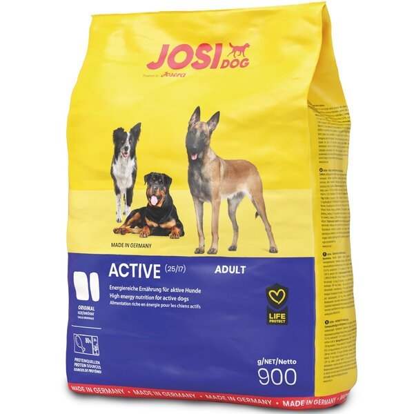 

Сухой корм для активных взрослых собак Josera JosiDog Active с птицей, кукурузой и рисом, 900 г