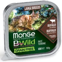 Паштет для кішок великих порід Monge Cat Be Wild Gr. Free Wet з м'ясом буйвола, 100 г