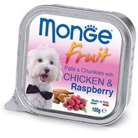 Вологий корм для собак Monge Dog Fruit з куркою та малиною, 100 г