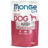 Влажный корм для собак Monge Dog Grill с говядиной, 100 г