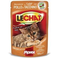 Вологий корм для кішок Monge LeChat Wet Adult курка з індичкою 100 г.