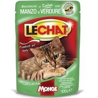 Вологий корм для кішок Monge LeChat Wet Adult яловичина з овочами 100 г