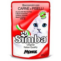 Вологий корм для кішок Simba Cat Wet з м'ясом та горошком 100 г