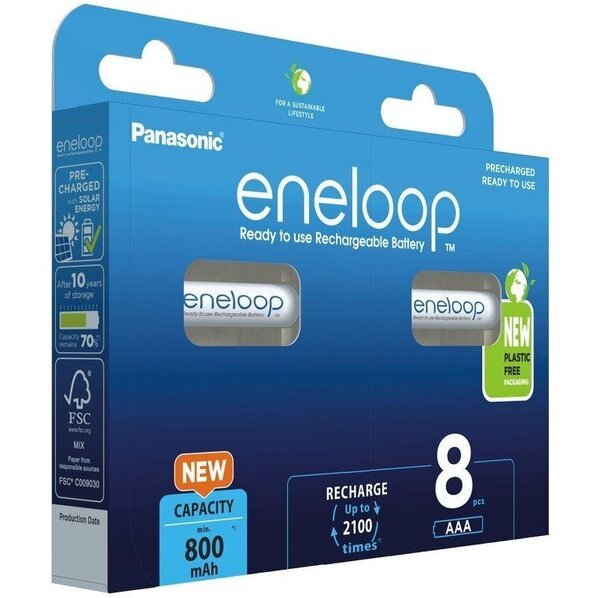 

Аккумулятор Panasonic Eneloop NI-MH AAA 800 мАч, 8 шт. (BK-4MCDE/8BE)