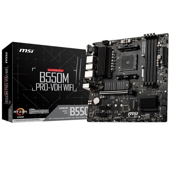

Материнcкая плата MSI B550M PRO-VDH WIFI sAM4 B550 4xDDR4 HDMI-DP-VGA Wi-Fi BT mATX