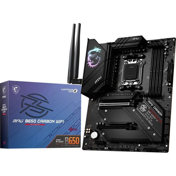 

Материнcкая плата MSI MPG B650 CARBON WIFI sAM5 B650 4xDDR5 M.2 USB HDMI-DP WiFi BT ATX