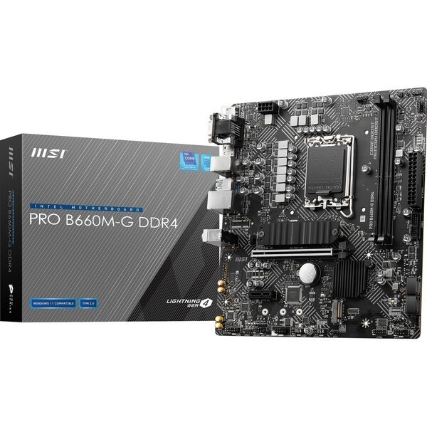 

Материнская плата MSI PRO B660M-G DDR4 s1700 B660 2xDDR4 M.2 HDMI-DP-VGA CSM mATX