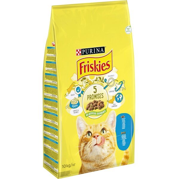 Сухой корм для взрослых котов Purina Friskies с лососем и овощами 10 кг