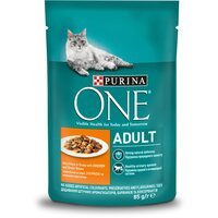 Вологий корм для кішок Purina One Adult з куркою та зеленою квасолею 85 г