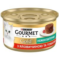 Влажный корм для кошек Gourmet Gold Нежные биточки с говядиной и томатами 85 г