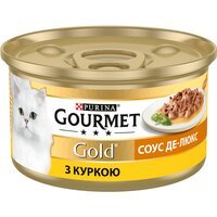 Вологий корм для кішок Gourmet Gold Соус Де-Люкс з куркою 85 г